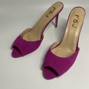 FSJ Women Casual Peep Toe Mule Sandals Stiletto